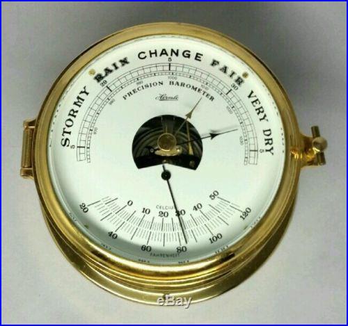 Brass Hermle Precision Barometer Thermometer Germany