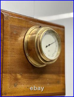 Brass Round Ship Barigo Barometer Nautical Antique Instrument Made in Germany