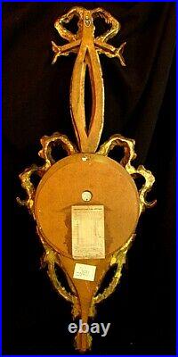 CARVED & GILDED BAROMETER ITALIAN FRENCH BOW HAND CARVED c. 1950'S