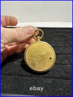 CASELLA, LONDON L Format Pocket Gilt-Brass Aneroid Barometer Altimeter/Case