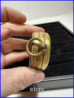CASELLA, LONDON L Format Pocket Gilt-Brass Aneroid Barometer Altimeter/Case