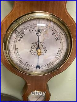 CHELSEA BANJO BAROMETER 20th Century Mahogany Case W, Chelsea Key Wind Clock