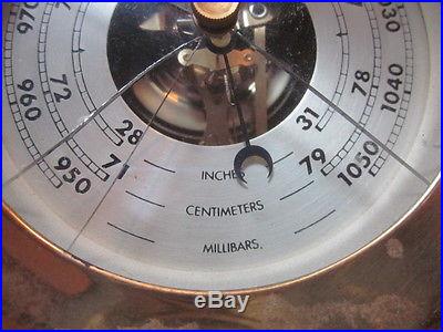 CHELSEA SHIP'S BELL KEY WIND CLOCK & BAROMETER SET RUNS 4 3/4 BY 3 1/4