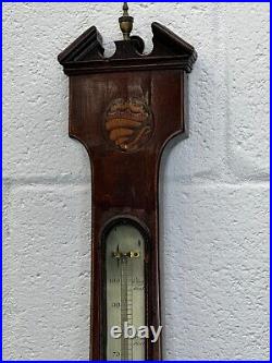 C 1800 fine S. Lilly Edinburgh inlaid barometer mahogany banjo antique