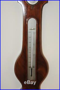 C. 1830 English Barometer Over Sized Mahogany Antique