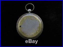 C. 1890 French Pocket Openface Altimeter Barometer Original Beveled Domed Crystal