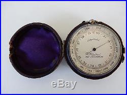 C 1900 Antique Barometer Altimeter Signed Courel San Francisco With Case