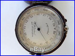 C 1900 Antique Barometer Altimeter Signed Courel San Francisco With Case