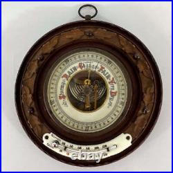 Carved Walnut Wall Barometer Antique