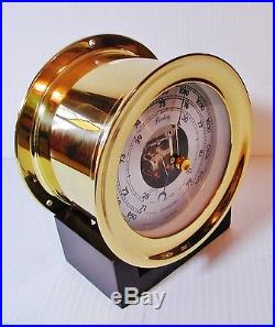 Chelsea Clock Company Boston Gleaming Brass Barometer 1984