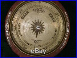 Circa 1850 Damiano Cattaneo, Leeds, England Inlaid MOP Wheel Barometer-ForRepair