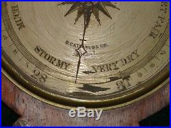 Circa 1850 Damiano Cattaneo, Leeds, England Inlaid MOP Wheel Barometer-ForRepair