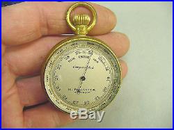 Circa 1870 Moritz Pillischer Pocket Barometer Altimiter with Crown Adjust in Case