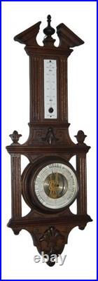 Circa 1900, Antique French Aneroid Barometer & Thermometer by Samy et Lévy Circa 1900, Antique French Aneroid Barometer & Thermometer by Samy et Lévy