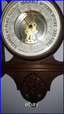 Circa 1900, Antique French Aneroid Barometer & Thermometer by Samy et Lévy Circa 1900, Antique French Aneroid Barometer & Thermometer by Samy et Lévy