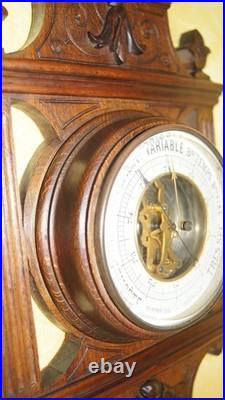 Circa 1900, Antique French Aneroid Barometer & Thermometer by Samy et Lévy Circa 1900, Antique French Aneroid Barometer & Thermometer by Samy et Lévy