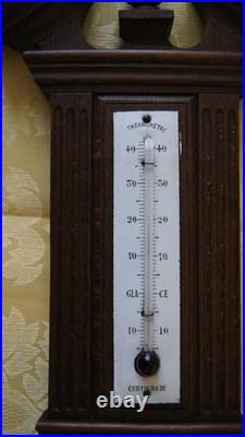 Circa 1900, Antique French Aneroid Barometer & Thermometer by Samy et Lévy Circa 1900, Antique French Aneroid Barometer & Thermometer by Samy et Lévy