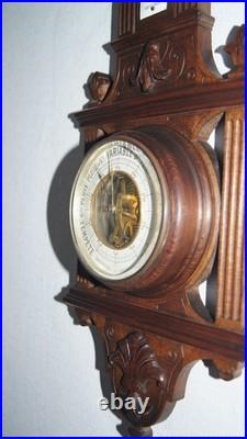 Circa 1900, Antique French Aneroid Barometer & Thermometer by Samy et Lévy Circa 1900, Antique French Aneroid Barometer & Thermometer by Samy et Lévy