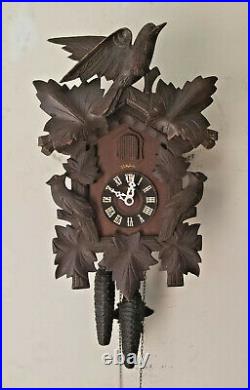 Circa 1950's German Signed Heco Weight Driven Cuckoo Wall Clock