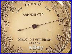 DOLLOND & AITCHISON, LONDON Gentlemen's Gunmetal Aneroid Barometer Altimeter