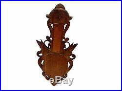 DRAGONS rare French hand carved wall Barometer & thermomete