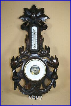 Dutch Barometer In Handcarved Frame Weatherstation