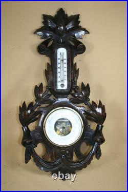 Dutch Barometer In Handcarved Frame Weatherstation Dutch Barometer In Handcarved Frame Weatherstation