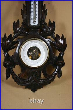 Dutch Barometer In Handcarved Frame Weatherstation