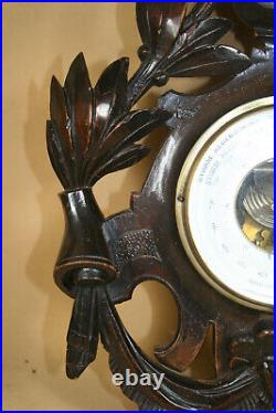 Dutch Barometer In Handcarved Frame Weatherstation