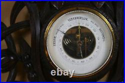 Dutch Barometer With Handcarved Leaves Weatherstation