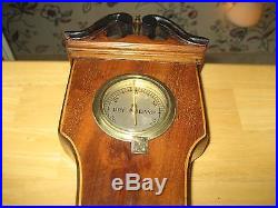 Early To Middle 1800s Barometer Made Inengland With Convex Mirror Therometer