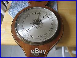 Early To Middle 1800s Barometer Made Inengland With Convex Mirror Therometer