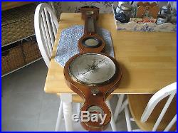 Early To Middle 1800s Barometer Made In England With Convex Mirror Therometer
