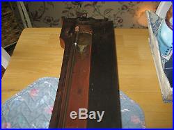 Early To Middle 1800s Barometer Made In England With Convex Mirror Therometer