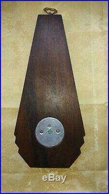 E. H. Paris Wall Weather Station Antique Art Deco Barometer Wood Case Made in Fra
