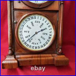 E. N. Welch, Spring & Company'Italian' Model Calendar Double Dial Clock-18868