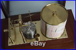(E) Superb Antique Vintage Mahogany Barograph by Gluck Co. Barometer Thermograph