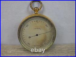 Early 1900s Pocket Barometer w Original Case Marked Compensated Made in England