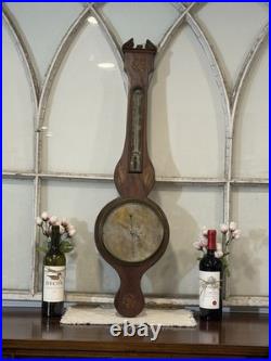 Early 19thC English ORIGINAL NOTTINGHAM Barometer Mahogany Sheraton Style Inlaid