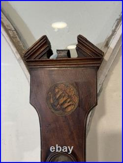 Early 19thC English ORIGINAL NOTTINGHAM Barometer Mahogany Sheraton Style Inlaid