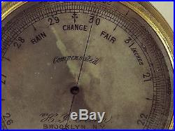 Early American Aneroid Pocket Barometer Military No Reserve
