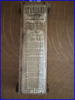 Early Antique Tin And Wood Standard Barometer/Thermometer Chas E. Large