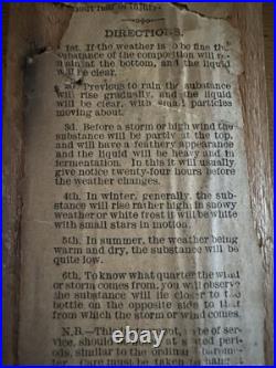 Early Antique Tin And Wood Standard Barometer/Thermometer Chas E. Large