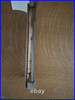 Early Antique Tin And Wood Standard Barometer/Thermometer Chas E. Large