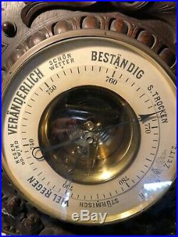 Elaborate Antique German Barometer, H. Raab Zeitz