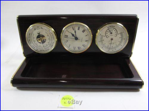 Elegant Vintage Nobilis France Barometer Hygrometer Clock Steampunk Humidor (K)