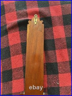 English Antique Carved Walnut Barometer Weather station