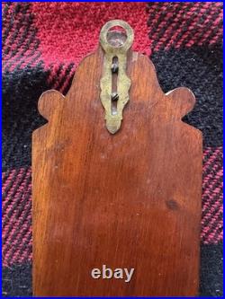 English Antique Carved Walnut Barometer Weather station