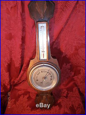 English Barometer & Thermometer Banjo Antique