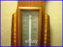 English Rosewood Mahogany Inlaid Barometer, Circa 1890's 1900s Superb